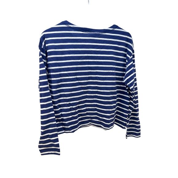 Old Navy Women’s Striped Long Sleeve Tee Blue White Boatneck Top Size S NWT - Picture 3 of 7